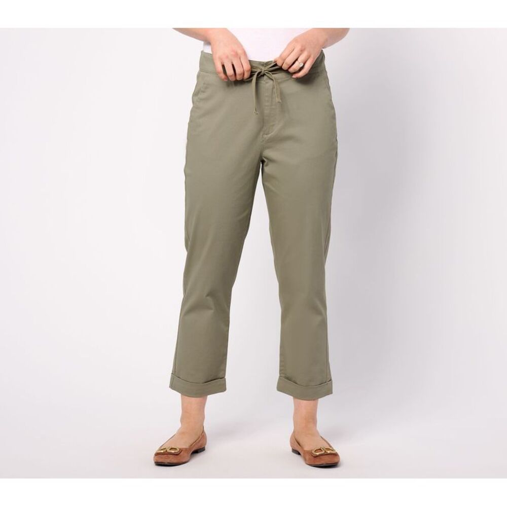 Over 50 & Fabulous Women's Pants Sz XL Signature Twill Straight Leg Green